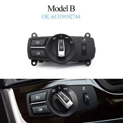Headlight Switch Knob Assembly 61319192744-A Compatible With BMW 5 Series (F10) & 5 Series  Gran Turismo (F07) & 7 Series (F01, F02, F03, F04) & X3 (F25)