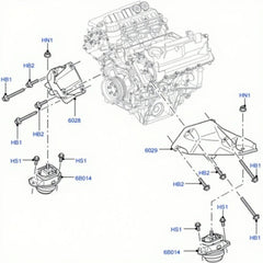 Engine Mounting Set Left KKB500730 Right KKB500740 Compatible With Range Rover Vogue