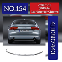 Rear Bumper Chrome 4H0807443 4H08074332ZZ Compatible With Audi (A8) (2010-2014) Tag No.154