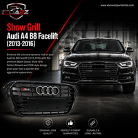 Show Grill Compatible With Audi A4 B8 Facelift (2013-16) Original Shiny Silver Chrome Tag 12