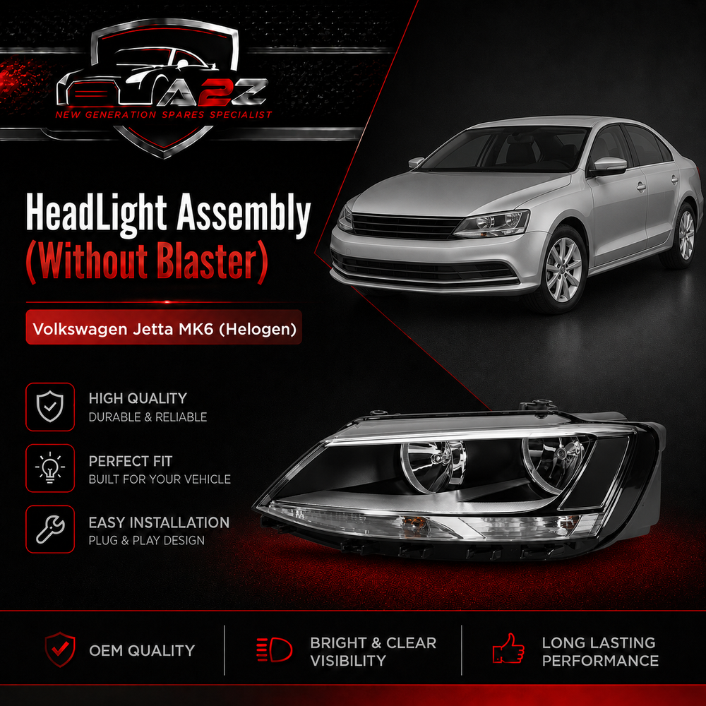 Headlight Headlamp Left Headlight Headlamp Left 1EL010395-11 & Right 1EL010395-21 (Without Blaster) Compatible With Volkswagen Jetta MK6 (Helogen)