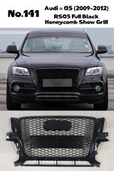 RSQ5 Full Black Honeycomb Show Grill Compatible With Audi Q5 (2008-2011) RSQ5 Black Chrome Tag No.141
