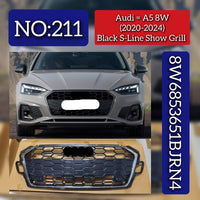 Black S-Line Show Grille 8W6853651BJRN4 Compatible With Audi A5 (2020-2024) Tag No.211
