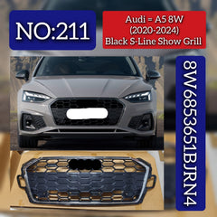 Black S-Line Show Grille 8W6853651BJRN4 Compatible With Audi A5 (2020-2024) Tag No.211