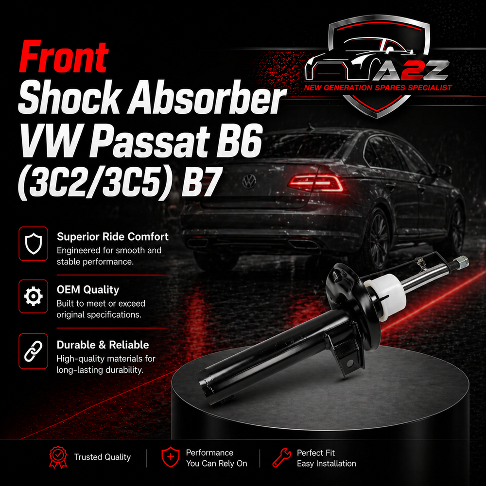 Front Shock Absorber 3C0413031AA Compatible With Volkswagen: Passat B6 (3C2/3C5), Passat B7, and Passat Variant