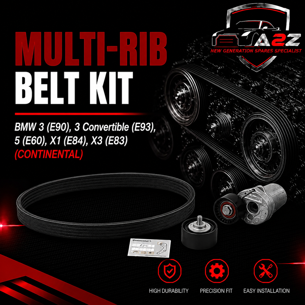 Multi Rib Belt Kit 6DPK1817K1 11282339110 11287800333 11287800345 11287800562 Compatible With BMW 3 (E90), 3 Convertible (E93), 5 (E60), X1 (E84), X3 (E83) (CONTINENTAL)