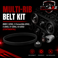 Multi Rib Belt Kit 6DPK1817K1 11282339110 11287800333 11287800345 11287800562 Compatible With BMW 3 (E90), 3 Convertible (E93), 5 (E60), X1 (E84), X3 (E83) (CONTINENTAL)