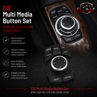 CIC Multi Media Button Set 65829334611 Compatible With BMW E90 E84 E70 E60