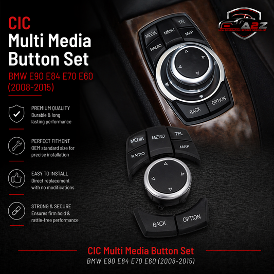 CIC Multi Media Button Set 65829334611 Compatible With BMW E90 E84 E70 E60