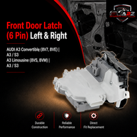 Front Door Latch (6 Pin) Left 8X2837015C Right 8X2837016C Compatible With AUDI A3 Convertible (8V7, 8VE) | A3 / S3 A3 Limousine (8VS, 8VM) | A3 / S3