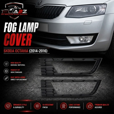 Fog Lamp Cover Set Left 5E0807681 & Right 5E0807682 Compatible With Skoda Octavia (2014-2016) Tag No.1192