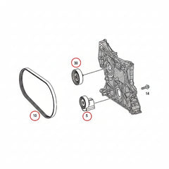 Belt Idler Pulley 2712000570 A2712000270 A2712000570 Compatible with & C-CLASS (W204) & E-CLASS (W211) & E-CLASS (W212) Tag No.1