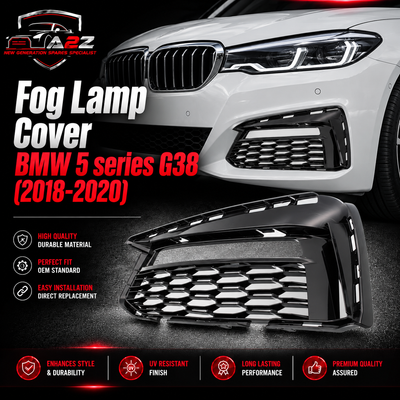 Fog Lamp Cover Left 51118068339 & Right 51118068340 & Fog Lamp Chrome Left 51118064979 & Right 51118064980 Compatible With BMW 5 series G38 (2018-2020)