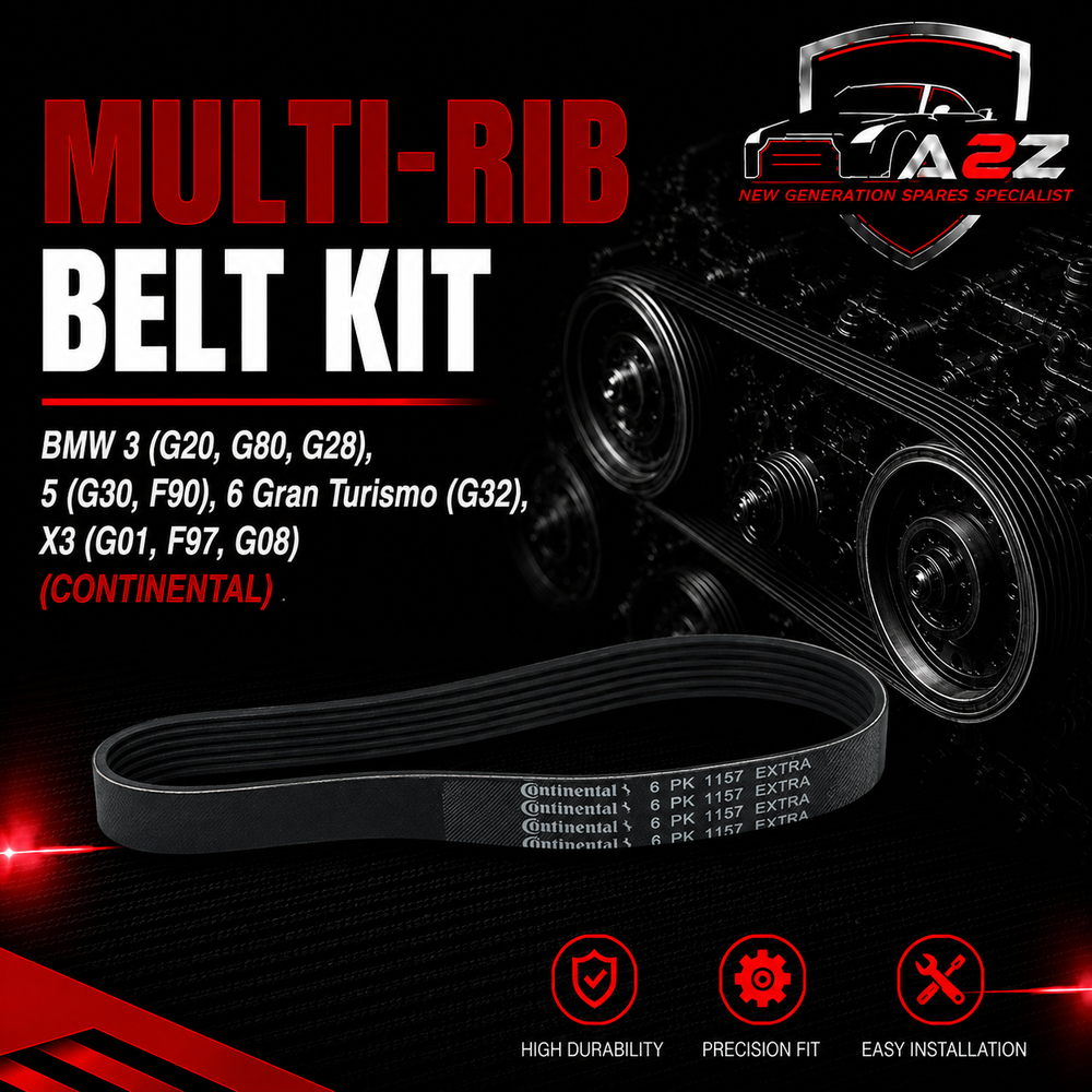 Multi Rib Belt Kit 6PK1157EXTRAK1 Compatible With BMW 3 (G20, G80, G28), 5 (G30, F90), 6 Gran Turismo (G32), X3 (G01, F97, G08) (CONTINENTAL)