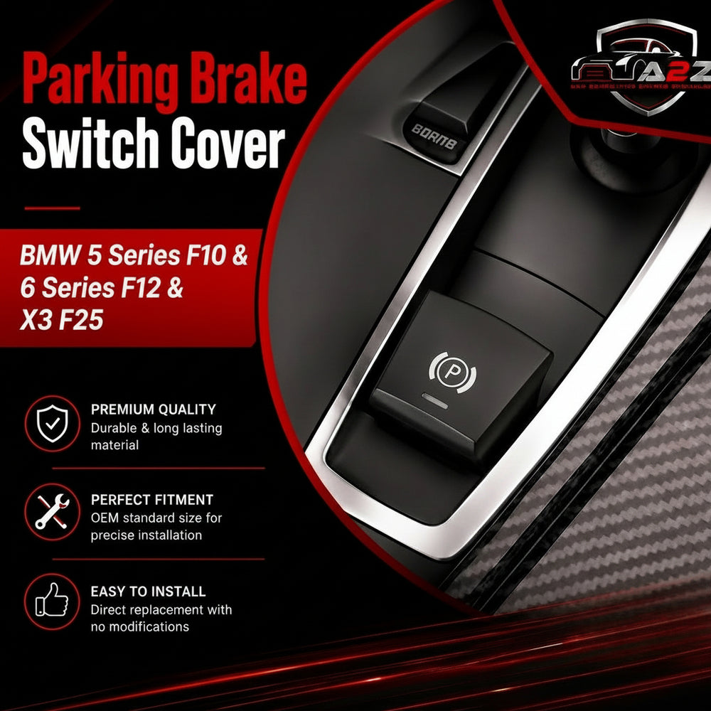 Parking Brake Button Switch Cover Black 61316822518 61319318730 61319217594-2 Compatible with BMW 5 Series F10 & 6 Series F12 & X3 F25