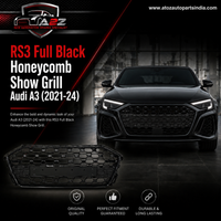 RS3 Full Black Honeycomb Show Grill Compatible With Audi = A3 (2021-24) Tag No.102