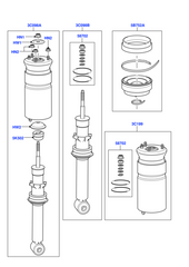 Front Air Suspension Shock Absorber Strut LR018398 LR032646 RNB501250 RNB501580 Compatible With LAND ROVER DISCOVERY IV (L319) | LR4 & L320