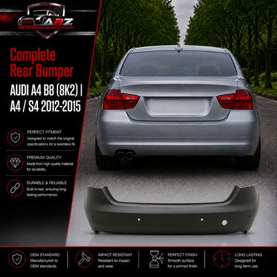 Complete Rear Bumper 8K5807067A Compatible With AUDI A4 B8 (8K2) | A4 / S4 2012-2015 Tag No.218