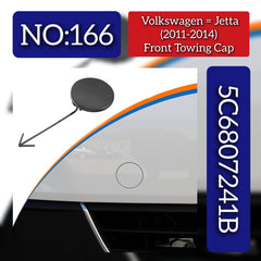 Front Bumper Tow Towing Cap Cover Hook 5C6807241B Compatible with VW Jetta (2011-2014) Tag No.166