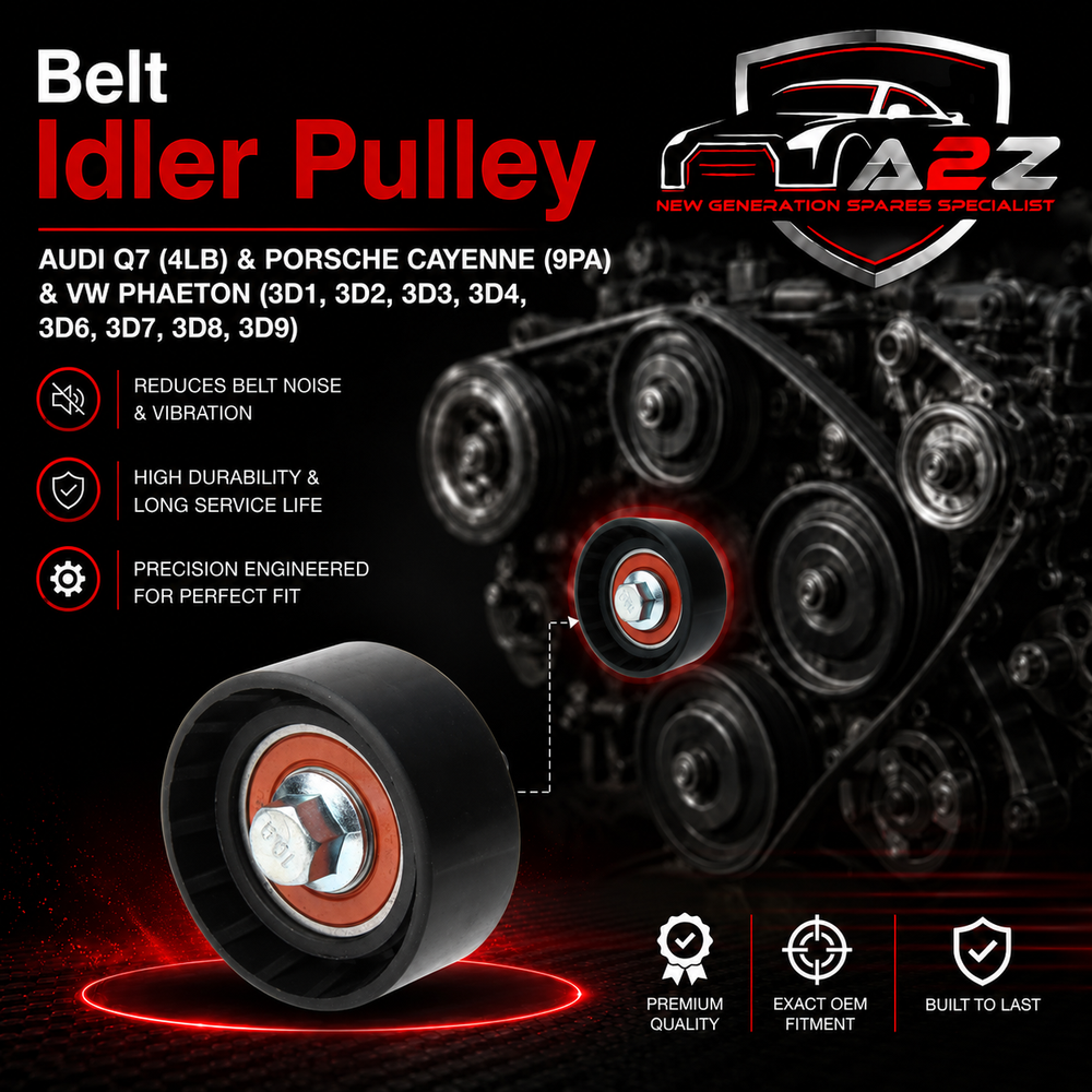 Belt Idler Pulley 022145276A 95510227600 Compatible with AUDI Q7 (4LB) & PORSCHE CAYENNE (9PA) & VW PHAETON (3D1, 3D2, 3D3, 3D4, 3D6, 3D7, 3D8, 3D9) Tag no :9