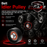 Belt Idler Pulley 022145276A 95510227600 Compatible with AUDI Q7 (4LB) & PORSCHE CAYENNE (9PA) & VW PHAETON (3D1, 3D2, 3D3, 3D4, 3D6, 3D7, 3D8, 3D9) Tag no :9