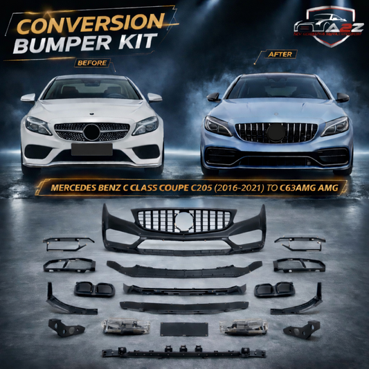 A To Z Compatible With Mercedes Benz C Class Coupe C205 (2016-2021) Upgrade Facelift Convert To C63amg Amg Body Kit Front Rear Bumper Diffuser Exhaust Tip CC-9657 (Shipping Cost Not Included In Price)