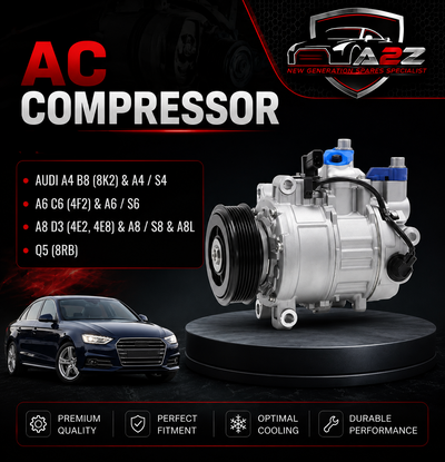 AC Compressor 4F0260805AJ 4F0260805D 4G0260805B 4H0260805E 8E0260805AS 8K0260805J Compatible With AUDI A4 B8 (8K2) & A4 / S4 A6 C6 (4F2) & A6 / S6 A8 D3 (4E2, 4E8) & A8 / S8 & A8L Q5 (8RB)