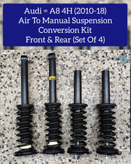 Front & Rear Air To Manual Suspension Conversion Kit (Set Of 4) 4H0616039AK 4H0616039AB 4H0616039AD 4H0616001M 4H0616001N 4H0616001C 4H0616001AC Compatible With Audi A8 4H (2010-2018)
