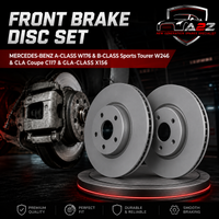 Front Brake Disc Set 2464210112 A2464210112 A246421011207 A2464212412 A246421241207 Compatible With MERCEDES-BENZ A-CLASS W176 & B-CLASS Sports Tourer W246 & CLA Coupe C117 & GLA-CLASS X156