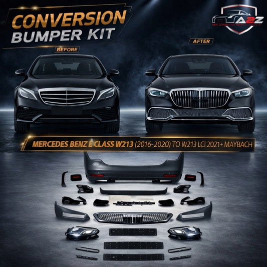 A To Z Compatible With Mercedes Benz E Class W213 (2016-2020) Το W213 Lci 2021+ Maybach Upgrade Facelift Conversion Body Kit Bumper Hood Headlight Taillight CC-6361 (Shipping Cost Not Included In Price)