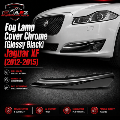Fog Lamp Cover Chrome (Glossy Black) Left C2Z20505 & Right C2Z20501 Compatible With Jaguar XF (2012-2015) Tag No.601