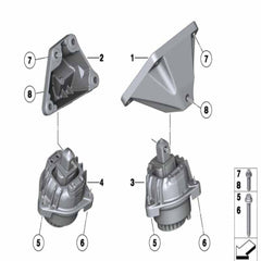 Front Engine Mount With Vaccum Set Compatible With BMW 5 Series F10/520D & 6 Coupe F13 & 6 Gran Coupe F06 Engine Mount Left 22117935141 & Right 22117935142