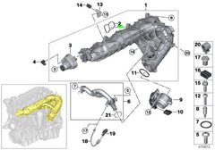 Engine Intake Manifold Packing (Exhaust Gasket) 584.600 11617807480 Compatible With BMW 3-SERIES Convertible (E93) 5-SERIES (F10) 5-SERIES Gran Turismo (F07) 7-SERIES (F01, F02, F03, F04) X5 (E70) X6 (E71, E72)