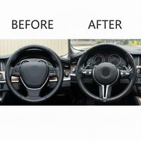 Leather Steering Wheel With Air Bag (Big Hole) Compatible with BMW 5 Series F10