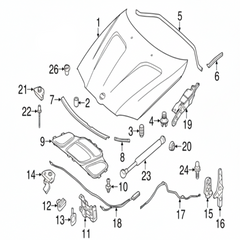 Front Hood Release Control Cable 51237218568 Compatible With BMW X3 X4 (2011-17)