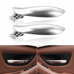 Left Right Interior Door Chromed Opening Handle Silver 51217225689 51217225690 Compatible With BMW 5 Series F10 F11 F18