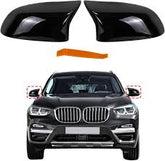 Side Mirror upper cover (Side Mirror cover) Glossy Black Horn Model Left 51167365113 & Right 51167365114 Compatible With BMW X3 F25 & X5 F15 2014-2018 TAG-SMC-65