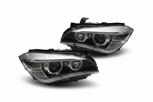 Headlight Headlamp Left 63112993491 & Right 63112993492 (Without Blaster) Compatible With BMW X1 E84 (2009-2012) Halogen