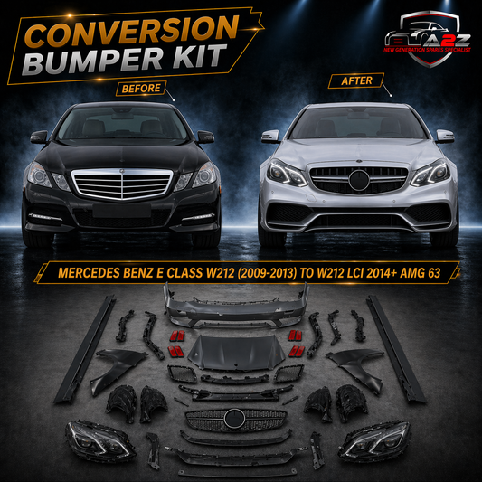 A To Z Compatible With Mercedes Benz E Class W212 (2009-2013) Το W212 Lci 2014+ Amg63 Upgrade Facelift Conversion Body Kit Bumper Hood Headlight Taillight CC-6352 (Shipping Cost Not Included In Price)