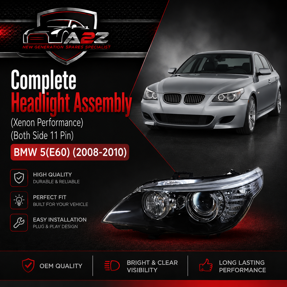 Complete Headlight Assembly (Xenon Performance) Left 63127177751 & Right 63127177752 (Both Side 11 Pin) Compatible With BMW 5(E60) (2008-2010) Tag No.81