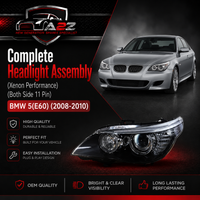 Complete Headlight Assembly (Xenon Performance) Left 63127177751 & Right 63127177752 (Both Side 11 Pin) Compatible With BMW 5(E60) (2008-2010) Tag No.81