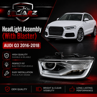 Headlight Headlamp Left 8U0941043C & Right 8U0941044C (With Blaster) Compatible With AUDI Q3 2016-2018