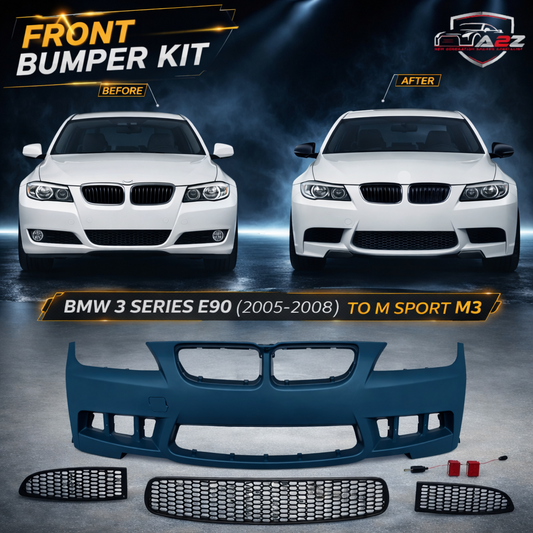 A To Z Compatible With Bmw 3 Series E90 (2005-2008) Front Bumper Upgrade Convert To M Sport M3 Body Kit Bumper E90-012 Gc CC-9159 (Shipping Cost Not Included In Price)