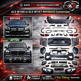 A To Z Compatible With Mercedes Gl Gls W166 X166 (2012-2016) Upgrade Facelift Convert To Gls W167 X167 2021 Maybach Kit Bumper Grill Headlight Taillight Trunnk Fender Body Kit CC-6277 (Shipping Cost Not Included In Price)