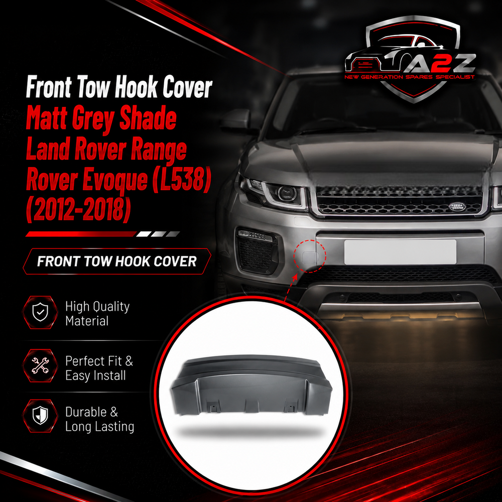 Front Tow Hook Cover Matt Grey Shade Compatible With Land Rover Range Rover Evoque (L538) (2012-2018) Tag No.930