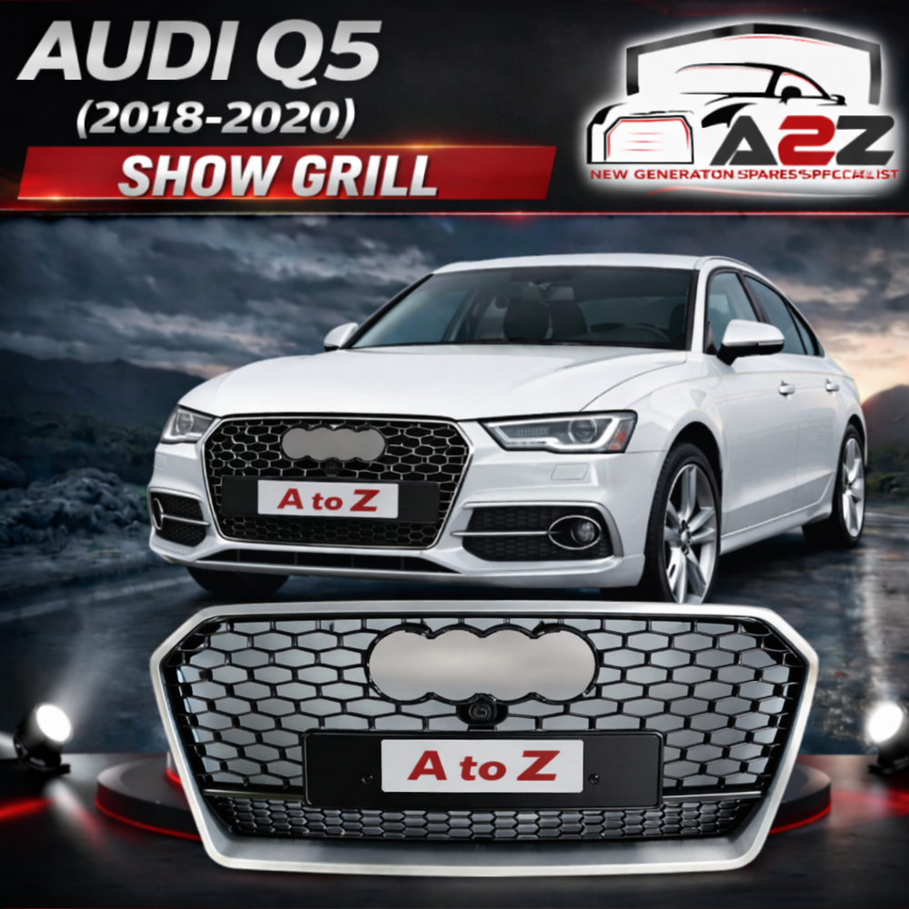 RSQ5 Black And Chrome Honeycomb Show grill Audi Compatible With Q5 (2018-2020) Tag No.152
