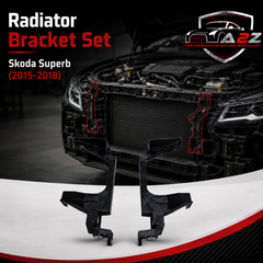 Radiator Bracket Set Left 3V0805307 & Right 3V0805308 Compatible With Skoda Superb (2015-2018) Tag No.342