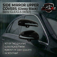 Side Mirror Upper Covers Glossy Black Right & Left Compatible With Mercedes Benz GLE/GLS (W167) Tag No.104