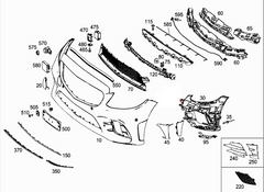 Front Bumper Chrome With Back Bracket 2228850821 Compatible With Mercedes-Benz S-Class (W222) Tag No.129