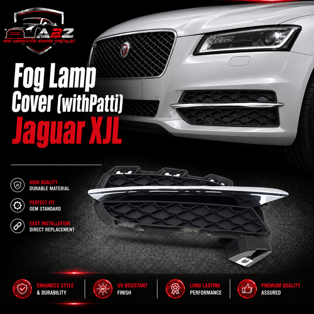 Fog Lamp Cover Left C2D5681 & Right C2D5671 & Fog Lamp Chrome Right C2D3571 & Left C2D3570 Compatible With Jaguar XJ L